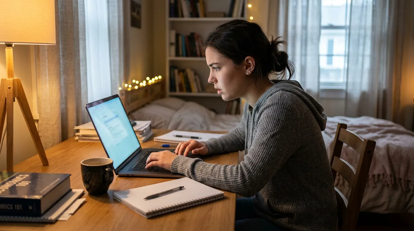 Femme travaillant sur ordinateur portable à son bureau