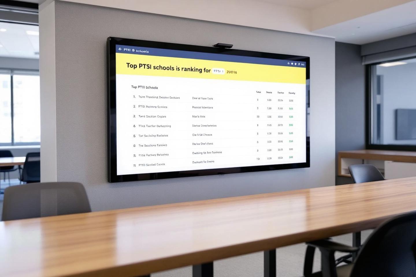 Écran affichant un tableau de classement des meilleures écoles PTSI