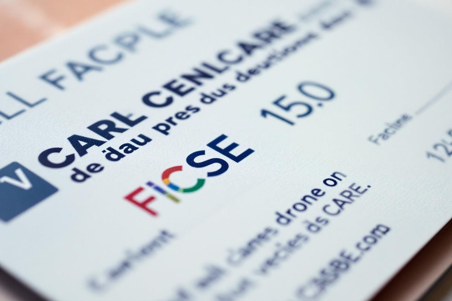 Gros plan sur une facture de Carl Cenical avec logo FICSE