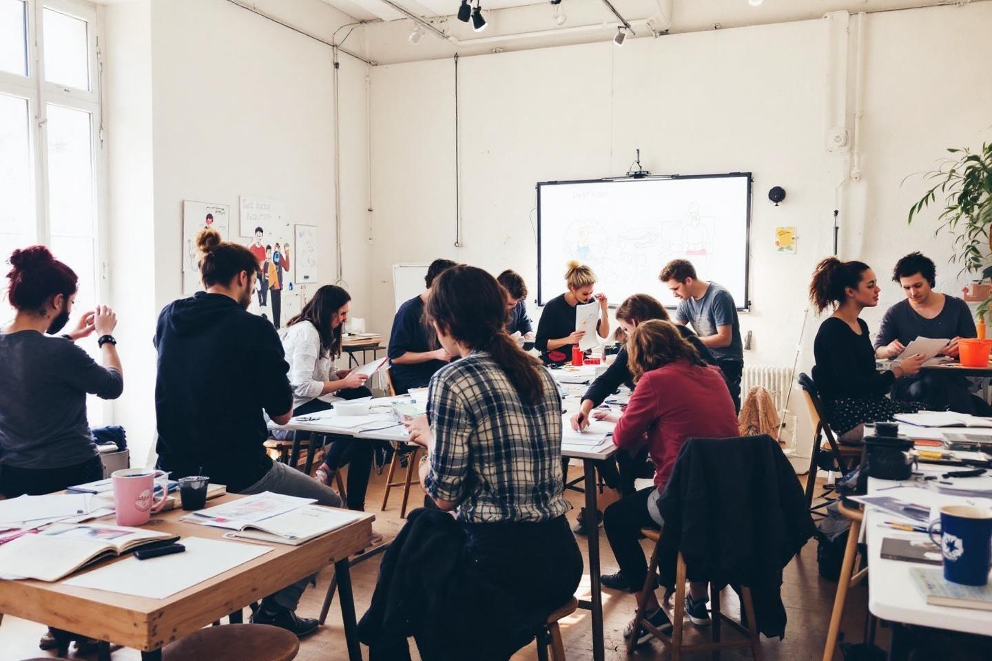 Personnes travaillant ensemble dans un espace lumineux