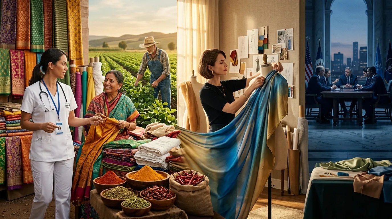 Femmes dans secteurs sant&eacute;, agriculture, textile et politique